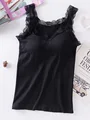Lace Camisole With Chest Pad Tank Tops Women Sexy Solid Color Bottoming Vest Underwear preview-3
