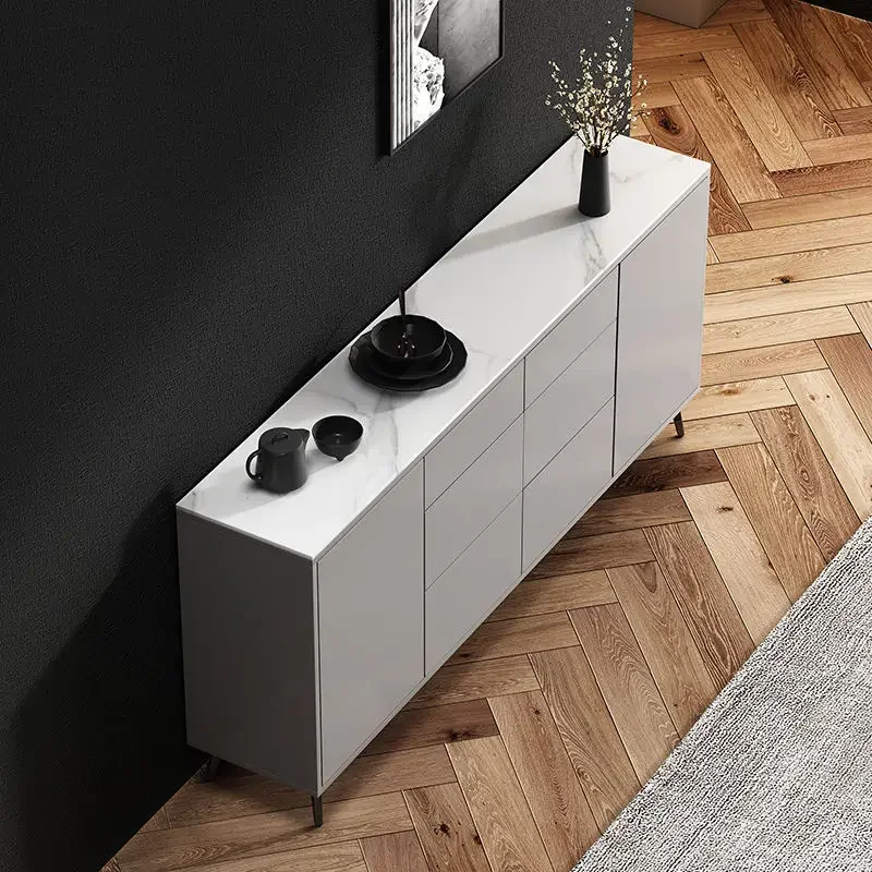 Italian-style ultra-thin slate sideboard minimalist wine cabinet modern minimalist porch cabinet integrated against the wall tea-animated-img