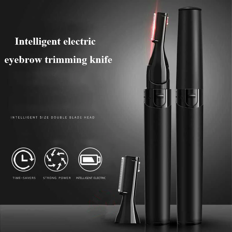 Electric Eyebrow Trimmer Razor Brow Shaping Portable Shaving with Duals Cutter Head Design Washable Hair Trimmer Razor Tools-animated-img