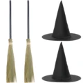 Halloween Witch Broom Plastic Witch Broomstick Broom Props Witch Broom preview-1