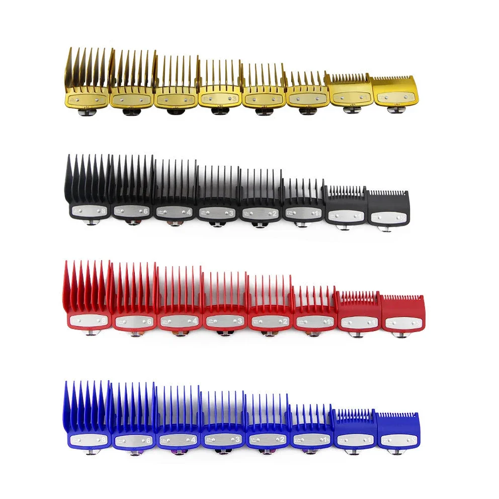 8Pcs Professional Limit Comb Cutting Guide Combs 1.5/3/4.5/6/10/13/19/25MM Set Clipper Comb Guard Barberia Salon Acesorios-animated-img