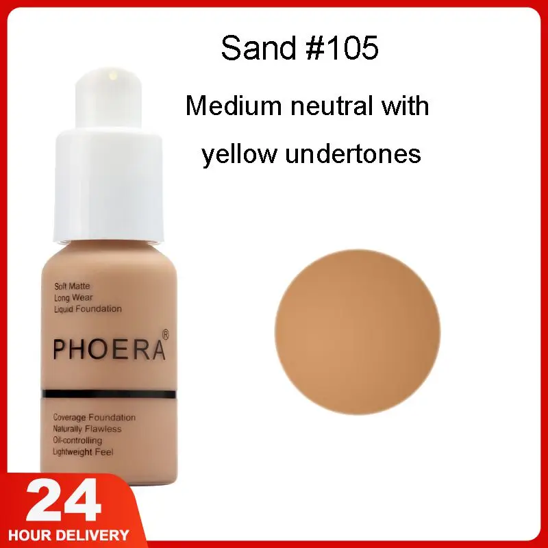 Phoera Foundation Whitening Matte Concealer Brighten Waterproof Oil-control Dark Circles Makeup Base Full Coverage Cosmetic-animated-img