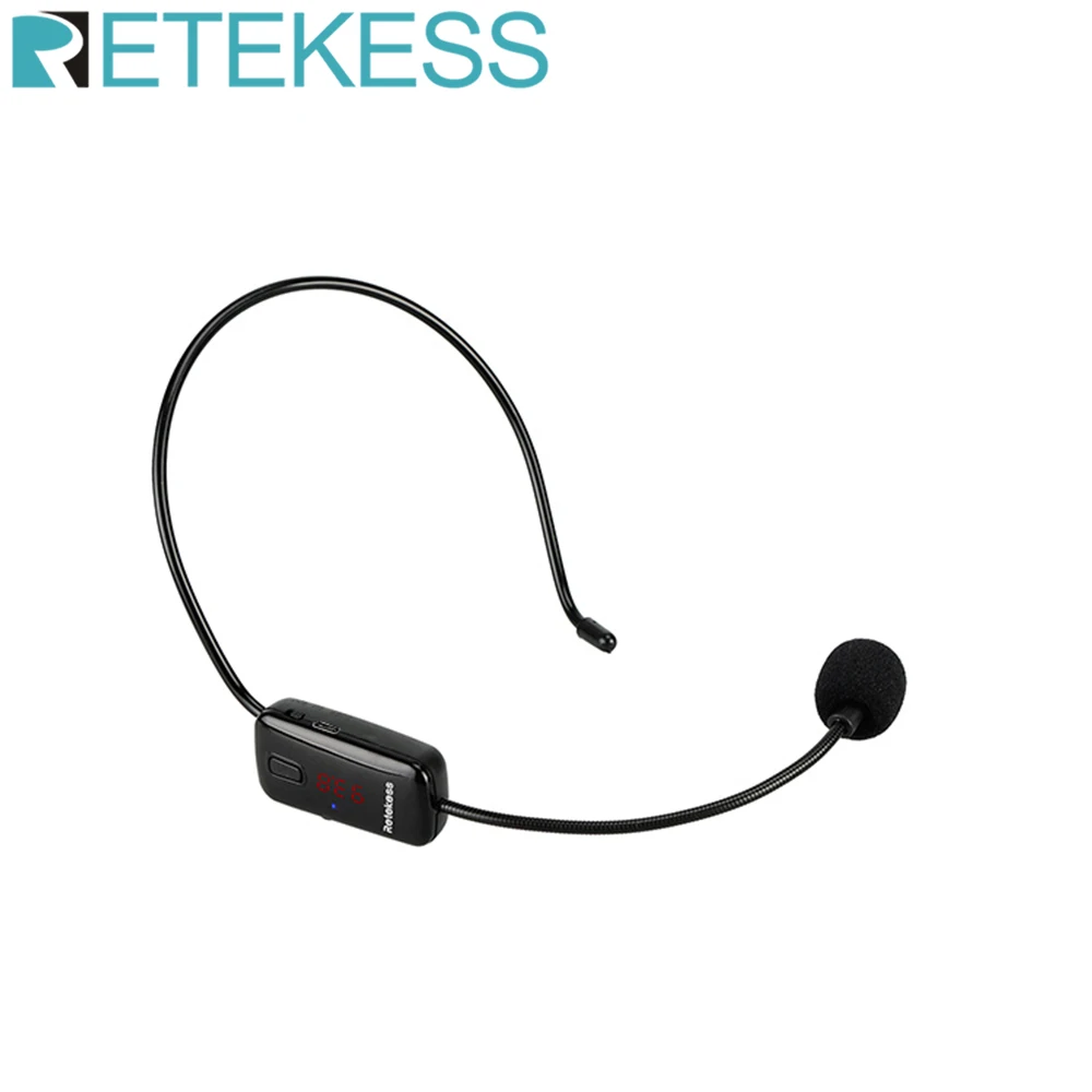 RETEKESS TR503 Wireless Microphone Condenser Headset Megaphone Radio Mic FM 87-108MHz For Loudspeaker Teaching Meeting Guide-animated-img