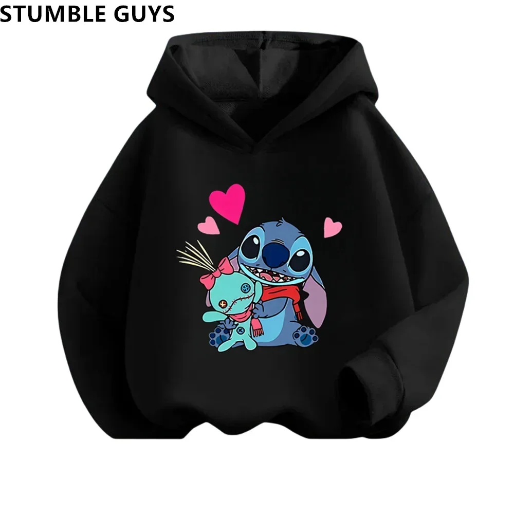Stitch Creative Printed Children Clothing Boys and Girls Street Casual Sweatshirts Outdoor Sports 3-14 Years Old Kids Trucksuit-animated-img