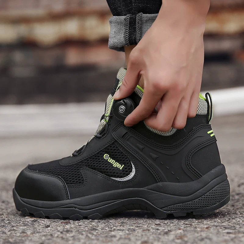 Cungel Mens Steel Toe Work Safety Shoes 