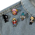 5 Pcs Cartoon Monkey D. Luffy Brooch Creative Tony Tony Chopper Enamel Pin Metal Badge Jewelry Backpack Accessories preview-4