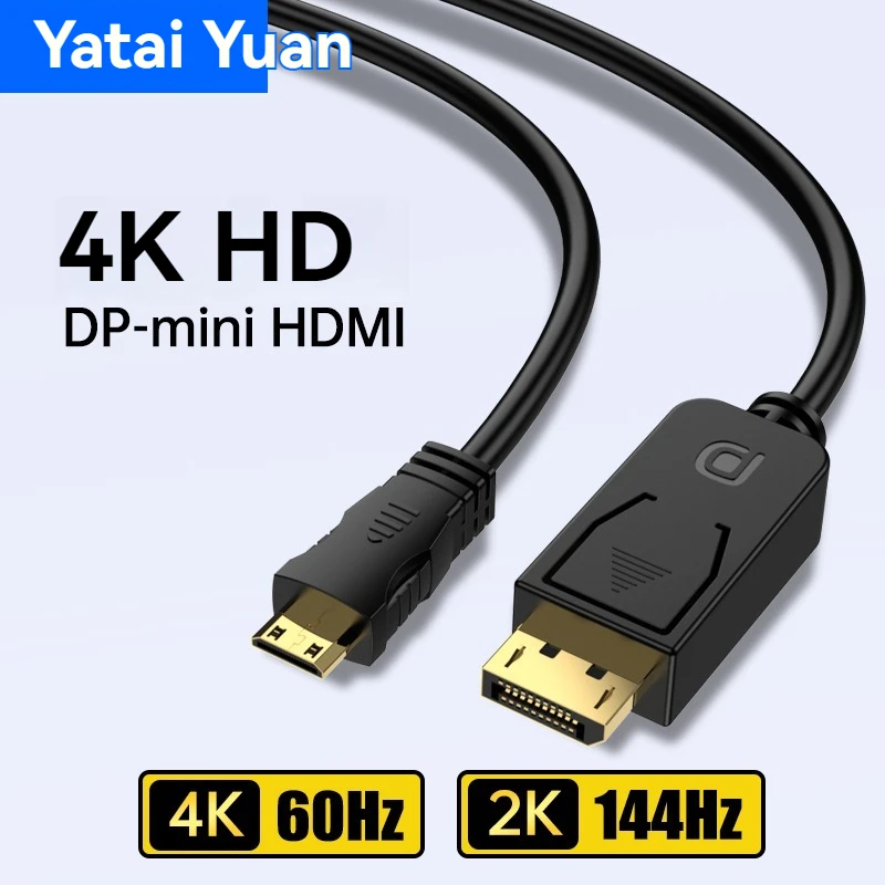 DP to Mini HDMI line 4K laptop graphics card connected to the portable monitor HD video connection line 4K@60 2K@144-animated-img