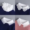 Hollow Lace Chiffon Doll Cotton Fake Collar Blouse Sweater Detachable Shirt Collar False Collar Lapel Women Top Collars Decor preview-1