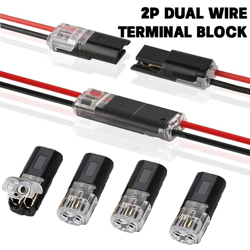 2 Pin Way Plug Double-Wire Plug-in Connector Car Wire Connector Automotive Waterproof Cable Connector Universal Compact Wire-animated-img