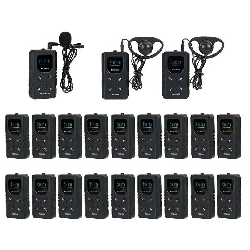 Retekess TT117 FM Wireless Tour Guide System 1 Transmitter 20 Receivers Voice Guide For Conference translator Excursion Factory-animated-img