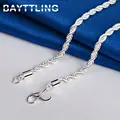 Charm 925 sterling silver Accessories Men 4MM 40-60cm 2PCS Rope Chain Necklace Bracelet Women Fashion Wedding Gift Jewelry preview-4