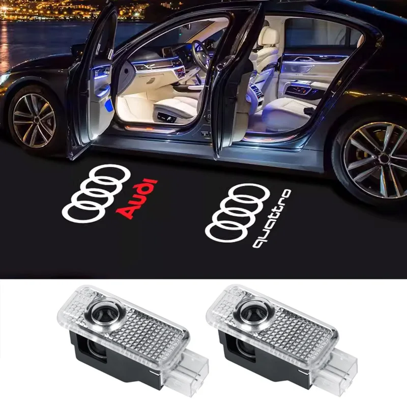 2/4P Car Door Welcome Light Led HD Projector Lamp For Audi A3 A4 B8 8P 8V A6 C7 A5 Q5 B7 B6 B9 SLINE QUTTRO RS Q3 Q7 S3 S4 S5 S6-animated-img