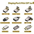 DP male-to-female 90 degree right Angle Elbow Computer Graphics Card Display Displayport converter 4K144hz HD steering head 8k preview-1