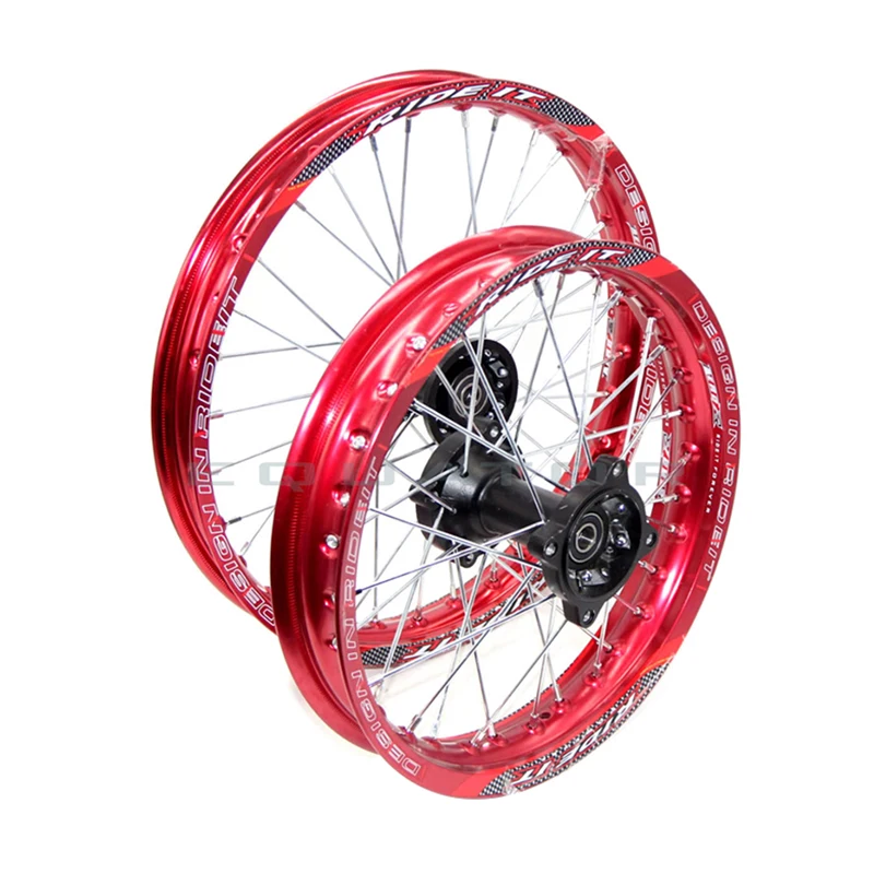 red alloy wheels bike