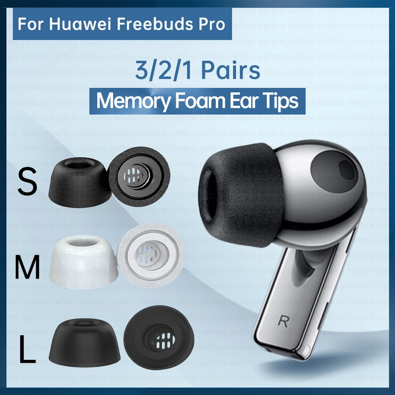 Memory Foam Ear Tips For Huawei Freebuds Pro 3/2/1 Pairs Replacement Ear Buds Eartips Earbuds Pads Silicone Wireless Earphone-animated-img