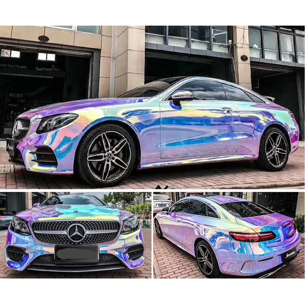 1.35m X 1m/2m/5m/6m Holographic Chrome Blue Purple Rainbow Neo Car