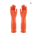 1 Pair 55CM Household Long Rubber Gloves Waterproof Cleaning Dishwashing Reusable Kitchen Industrial Glove Pink S preview-2