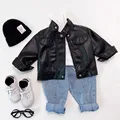 Fashion Boys Clothing Spring Autumn Children Coat Long Sleeve Toddler Kids Black Leather Jacket Sport Clothing 2 to 6 Years Old preview-4