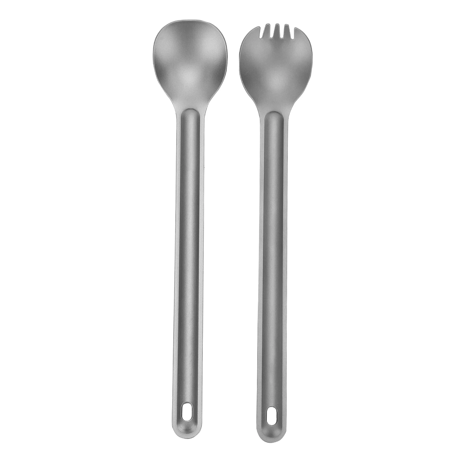 Camping Long Handle Spoon Lightweight Titanium Tableware Corrosion Resistance Spork/Spoon Camping Supplies-animated-img