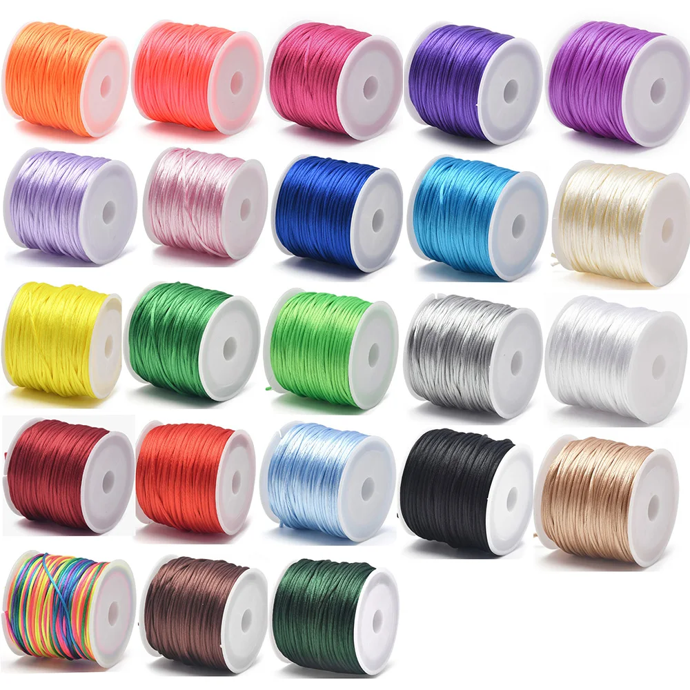 1.5mm Crafts Satin Rattail Cord String from Nylon for Chinese Knot, Macramé, Trim, Jewelry Making 24 Yards-animated-img