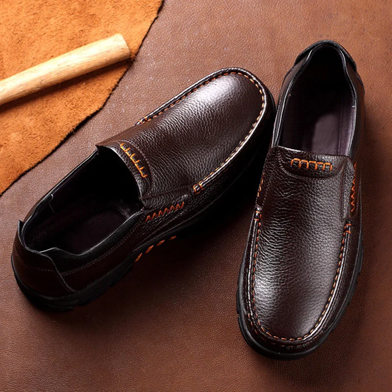 Genuine Leather Shoes Men Loafers Soft 