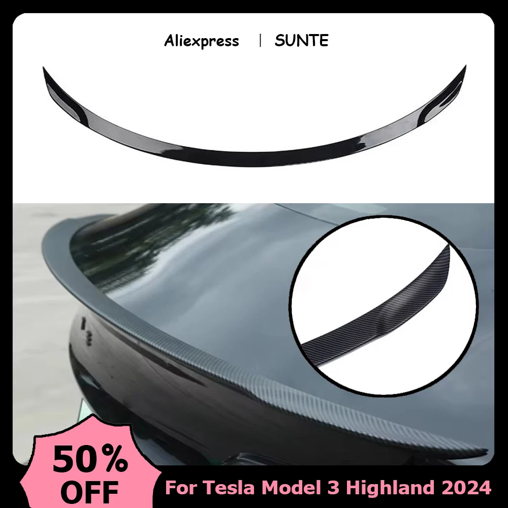 SUNTE Car ABS Spoiler Carbon Fiber For Tesla New Model 3 2024 Highland Original High-performance Exterior Model3 Accessories-animated-img