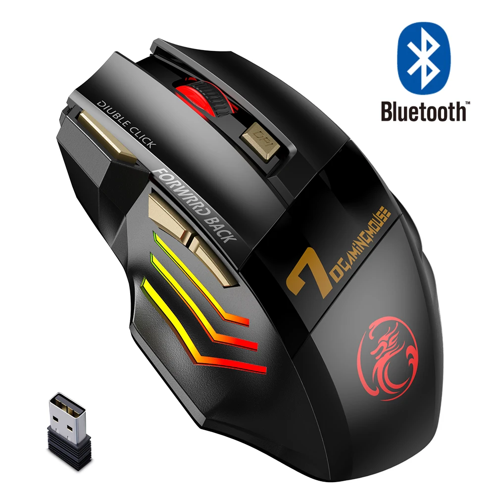 Wireless Mouse Bluetooth Gamer Computer Mouse Gaming Mouse Rechargeable Ergonomic Mouse 5500 DPI Silent Mice For Laptop PC-animated-img