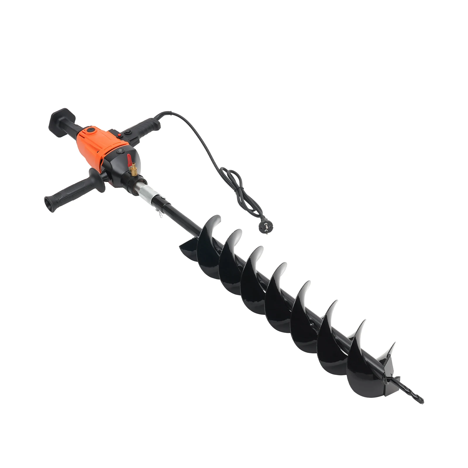 Electric Post Hole Digger with 120mm Spiral Auger Bit Single/Double Blade Ground Drill 220V 1.9kw-animated-img