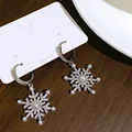 Sparking Snowflake Earrings For Women Shiny Zircon Imitation Pearl Firework Exquisite Earring Christmas New Year Party Jewelry preview-2