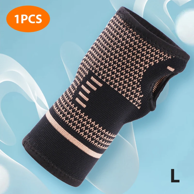 Copper Wrist Support Professional Wristband Sports Compression Gloves Wrist Guard Arthritis Gloves Elastic Palm Brace Sleeve-animated-img