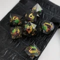 7Pcs/Set Liquid Core Dragon Eye DnD Dice Set Ideal for D&D Gifts and Fantasy Gaming Dungeons and Dragons Gifts Christmas Gifts
