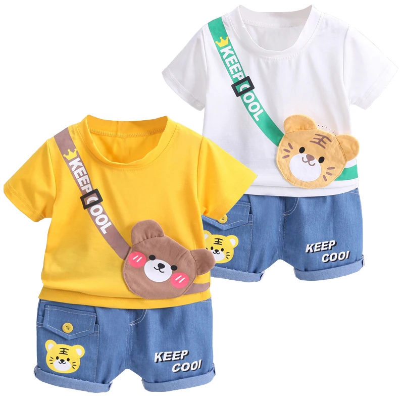 Summer Baby Boys Clothing Sets Cartoon Bear Cotton T-Shirt + Shorts 2Pcs Suits for Baby Kids Tracksuits Infant Casual Outfits-animated-img