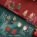 5 Pairs/Set Christmas Ear Clip Earrings For Women Zircon Xmas Tree Santa Claus Snowflake Ear Bone Clip Earring Party Jewelry preview-4