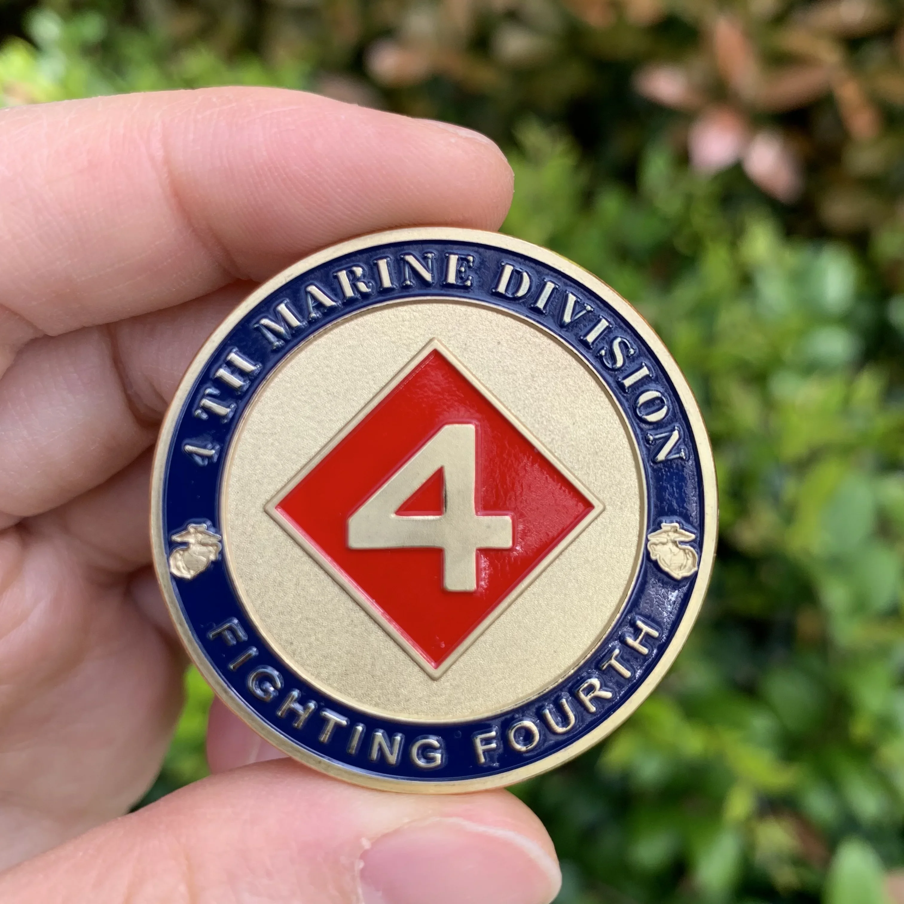 Fighting Fourth Commemorative Gift US Challenge Coins Golden Plated United States 4th Marine Division Souvenir Coin-animated-img