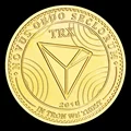 Trx cryptocoin מטבע קריפטוגרפי פיזי מטבעות זיכרון מצופים זהב מזכרות שאינן מטבע מתנות עיצוב הבית