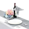 Table Runner/Napkins/10pcs Napkin Rings/Chair Knot Imitation Linen Polyester Square Handkerchief for Wedding Home Party Deco preview-2
