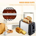 2 Slices Bread Toaster Automatic Double Side Baking Toaster Fast Heating Stainless Steel 6 Toast Settings for Bread Bagel Waffle preview-1