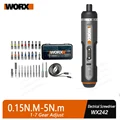 WORX WX242 סט מברג חשמלי 4V מברגים חשמליים אלחוטיים חכמים USB נטען סט 30 סיביות מיני מקדחה כלי כוח
