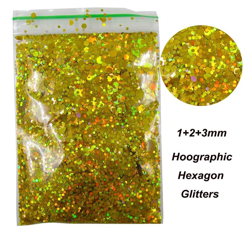 50g Uv Colour Changing Glitter 50g/bag Mix 1mm 2mm 3mm UV