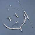 4pcs Bridal Zirconia Full Jewelry Sets For Women Party, Luxury Dubai Nigeria CZ Crystal Wedding Jewelry Sets preview-1