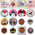 20x20cm Punch Needle Embroidery Starter Kits Christmas Halloween Picture DIY Needle Craft Embroidery Supply for Adults Beginner