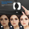 4K Webcam with ring light webcam 4k PC Camara for Compuer Full HD 1080p Web Cam USB Built-in microphone Conference 4K Web Camera