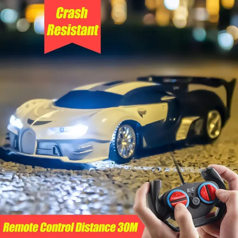 RC Car 2.4G 4CH Remote Control 1:18 With Led Light Sports Cars High Speed Radio Drift Vehicle Racing Boys Girls Toy For Children-animated-img