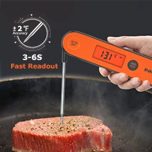 INKBIRD IHT-1P 1X Meat Handheld Thermometer Waterproof Rechargeable with Backlight & Calibration with Folding Probe for Fry BBQ-animated-img