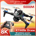 New KY605S Drone with screen 8K Wide Angle Professinal Three Camera Optical Flow Localization 360 Obstacle Avoidance Quadcopter