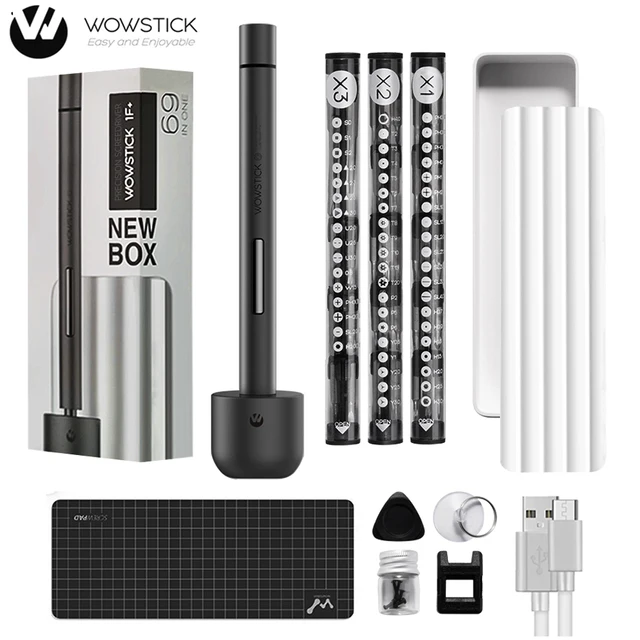 Wowstick 1F+ Pro 64 In 1 Electric Screwdriver Driver Cordless Lithium-ion Charge LED Light  Power Screw Driver Kit-animated-img