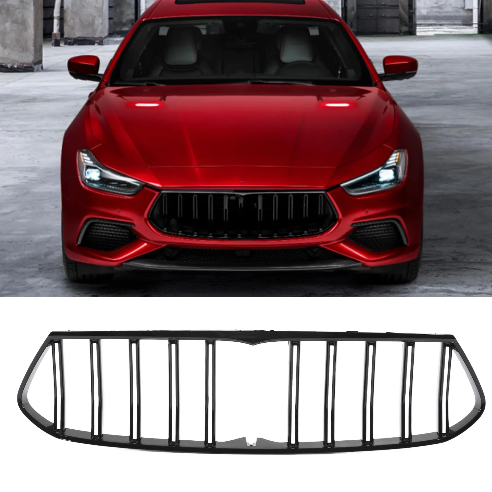Front Bumper Grille Lower Mesh Grille Replacement for Maserati