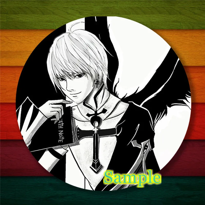 Anime death note cosplay crachá broche l · lawliet assassino yagami luz  pinos emblemas para mochilas presente das crianças