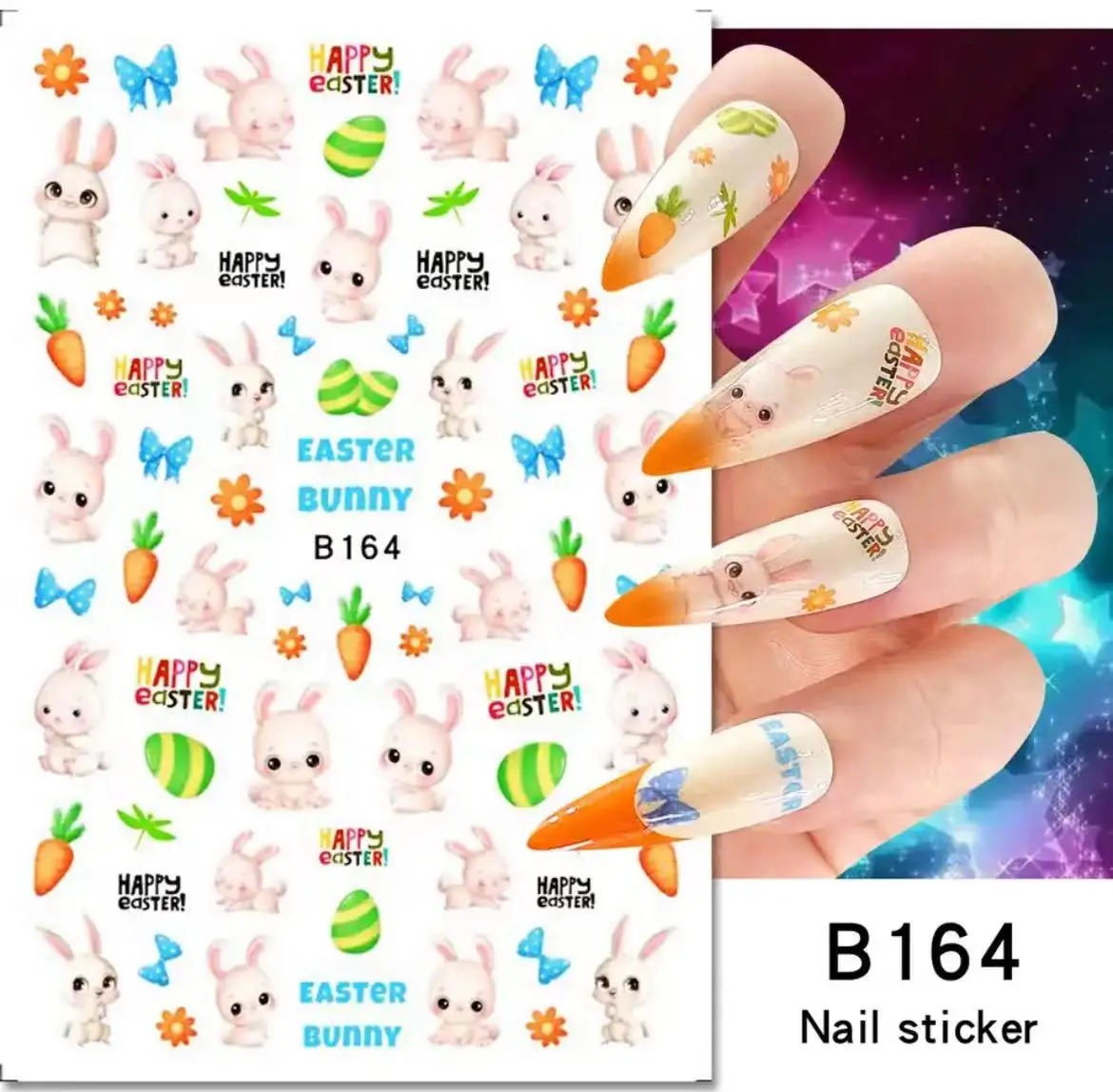 D003) 3D Nail Art Stickers Cartoon Lilo and Stitch Nail Art