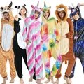 Adults Animal Onesies Unicorn Kigurumi Pajamas Sleepwear Women Men Winter Unisex Lion Deer Costumes Kids Cartoon Flannel Pajamas preview-1